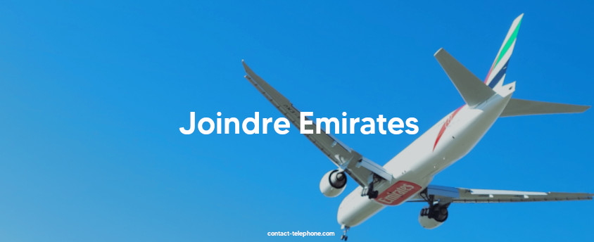 Avion de la compagnie aérienne Emirates volant dans le ciel bleu.