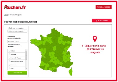 Coordonnées des magasins Auchan