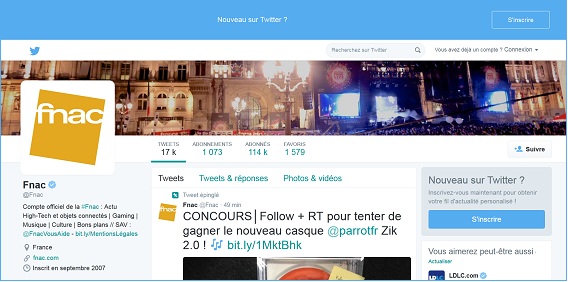 Contacter sur Twitter