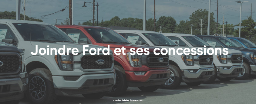 Voitures Ford garées sur le parking d'une concession.